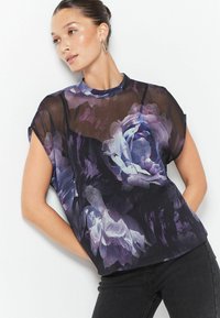 Next TWIST FRONT SHORT SLEEVE - Blúz - purple floral