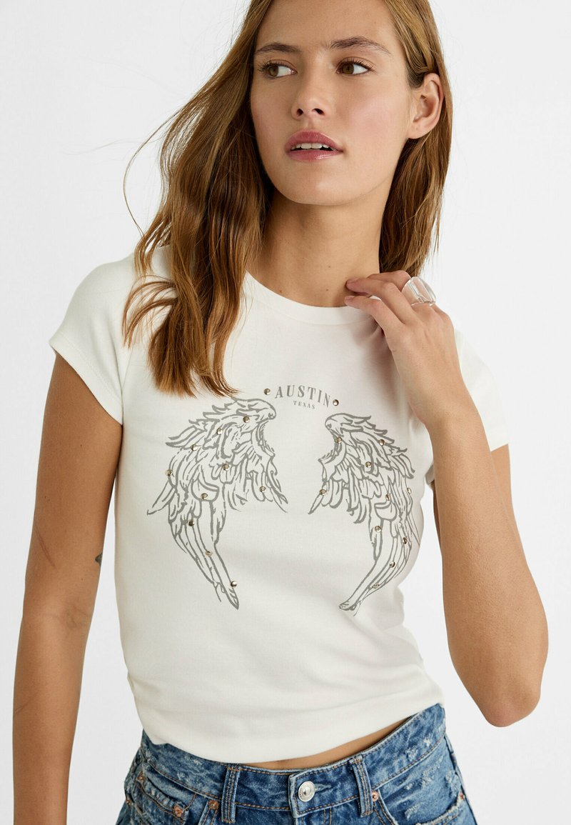 Stradivarius - T-shirt z nadrukiem