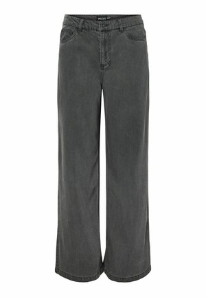 Pieces PCSMIDI  - Wide Leg - dark grey denim
