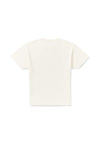 Camiseta blanca de algodón con mangas cortas y cuello redondo. Textura suave, diseño sencillo y sin logotipos ni patrones visibles.