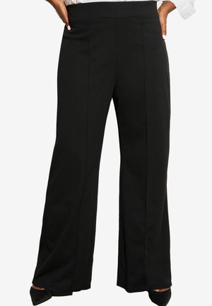 HIGH WAIST WIDE LEG TAILORED - Broek - black