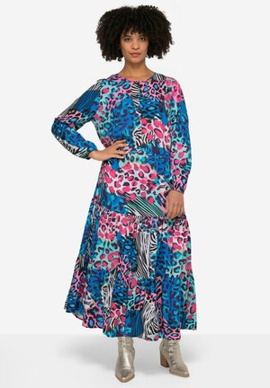 LEO-MUSTER RUNDHALS KNOPFLEISTE LANGARM - Maxi dress - royal blue