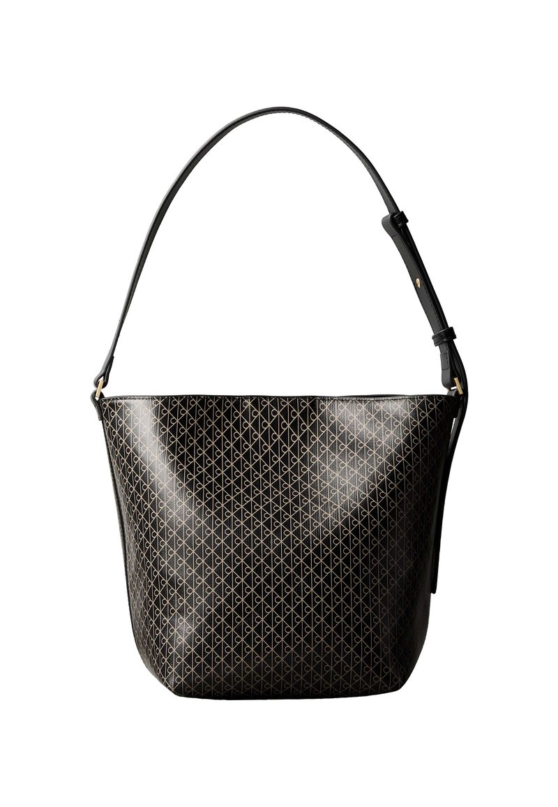 Calvin Klein EMBLEM MEDIUM BUCKET - Kabelka - black