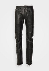 KARL LAGERFELD PANTS - Kožne hlače - black