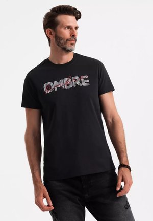WITH LOGO - T-shirt con stampa - black