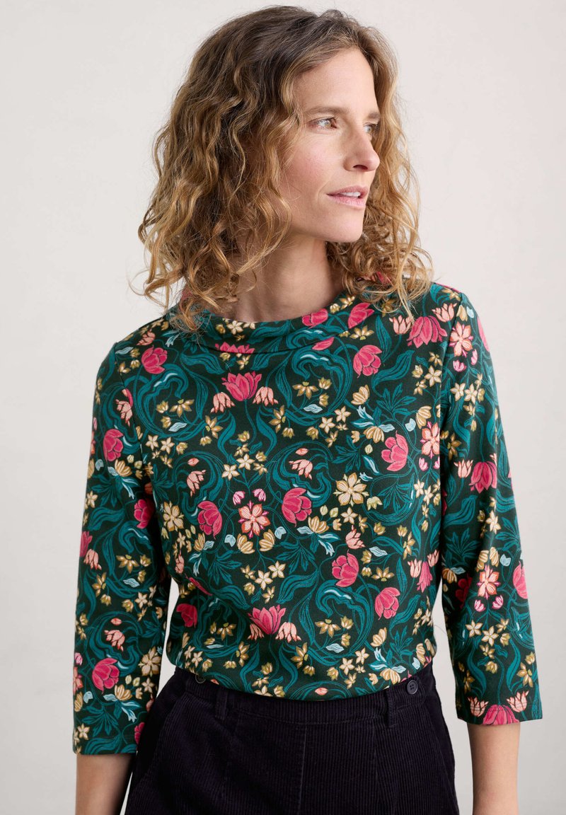 Seasalt Cornwall SUNSTREAM - Långärmad tröja - green mirrored floral tehidy