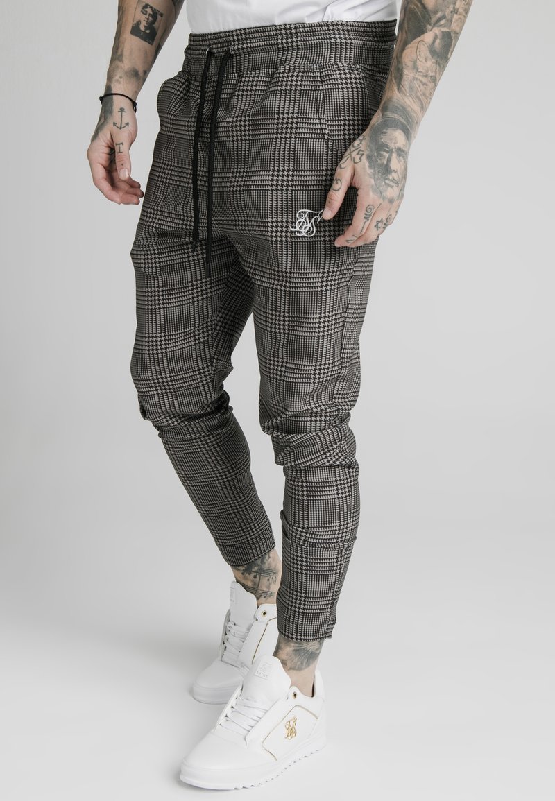 SIKSILK SMART JOGGER PANT - Housut - beige dogtooth