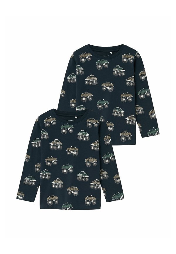 2ER-MIT FAHRZEUG-MUSTER ALL-OVER - Langarmshirt - blau