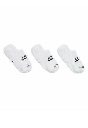 Calcetines de algodón blancos hasta el tobillo, con acentos de logotipo negros, con una textura suave y diseño sin costuras. Pack de tres pares.