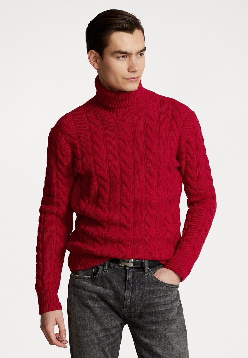 Polo Ralph Lauren CABLE KNIT WOOL CASHMERE JUMPER UNISEX - Camisola - park ave red