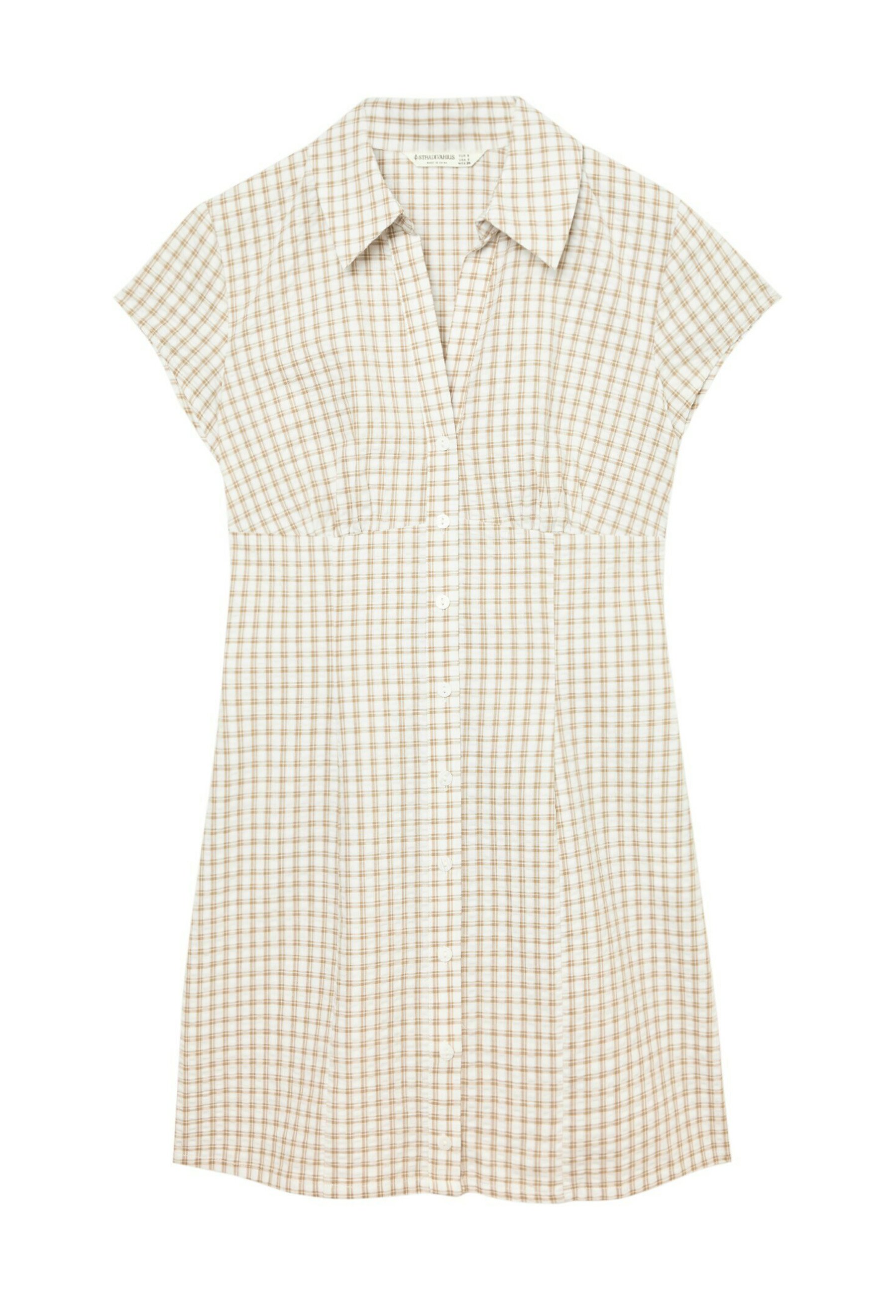 Mottled light brown shirt dress