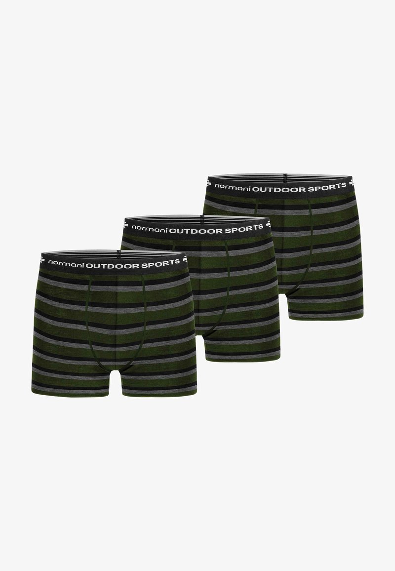 normani Outdoor Sports 3ER PACK MERINO FUNKTIONS BOXERSHORTS - Kurze Boxershorts - grün schwarz grau