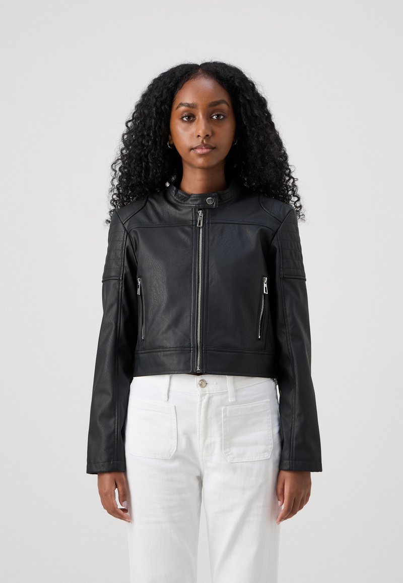 ONLY Petite ONLAMIA MOTO JACKET  - Imitert skinnjakke - black