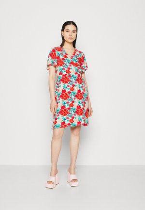 VILA VIMAYA WRAP SHORT DRESS - Φόρεμα ημέρας - cascade/red