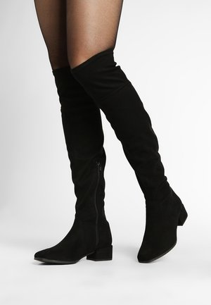 Overkneeskor - black