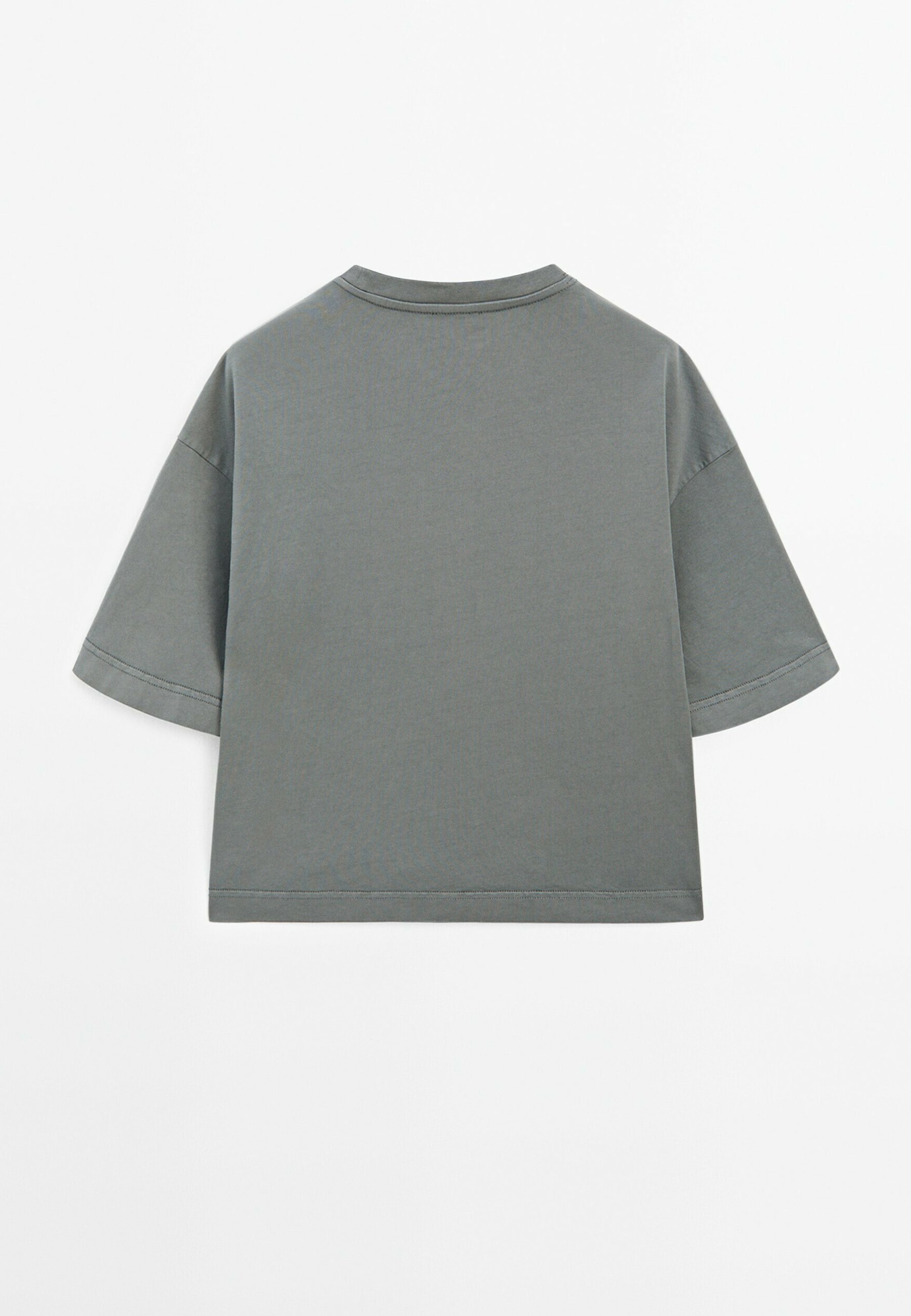 ◆Massimo Dutti◆ Heavy weight oversized t-shirt Oversize heavy weight T-shirt · White, Brown · T-shirts And