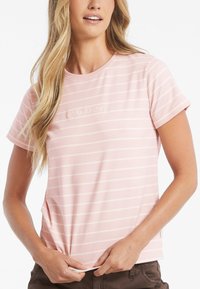 Guess Jeans STRIPED - Marškinėliai su spaudiniu - mehrfarbe rose