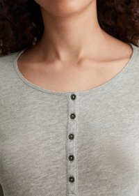 Marc O'Polo HENLEY, LONG SLEEVE - Topper langermet - soft stone melange