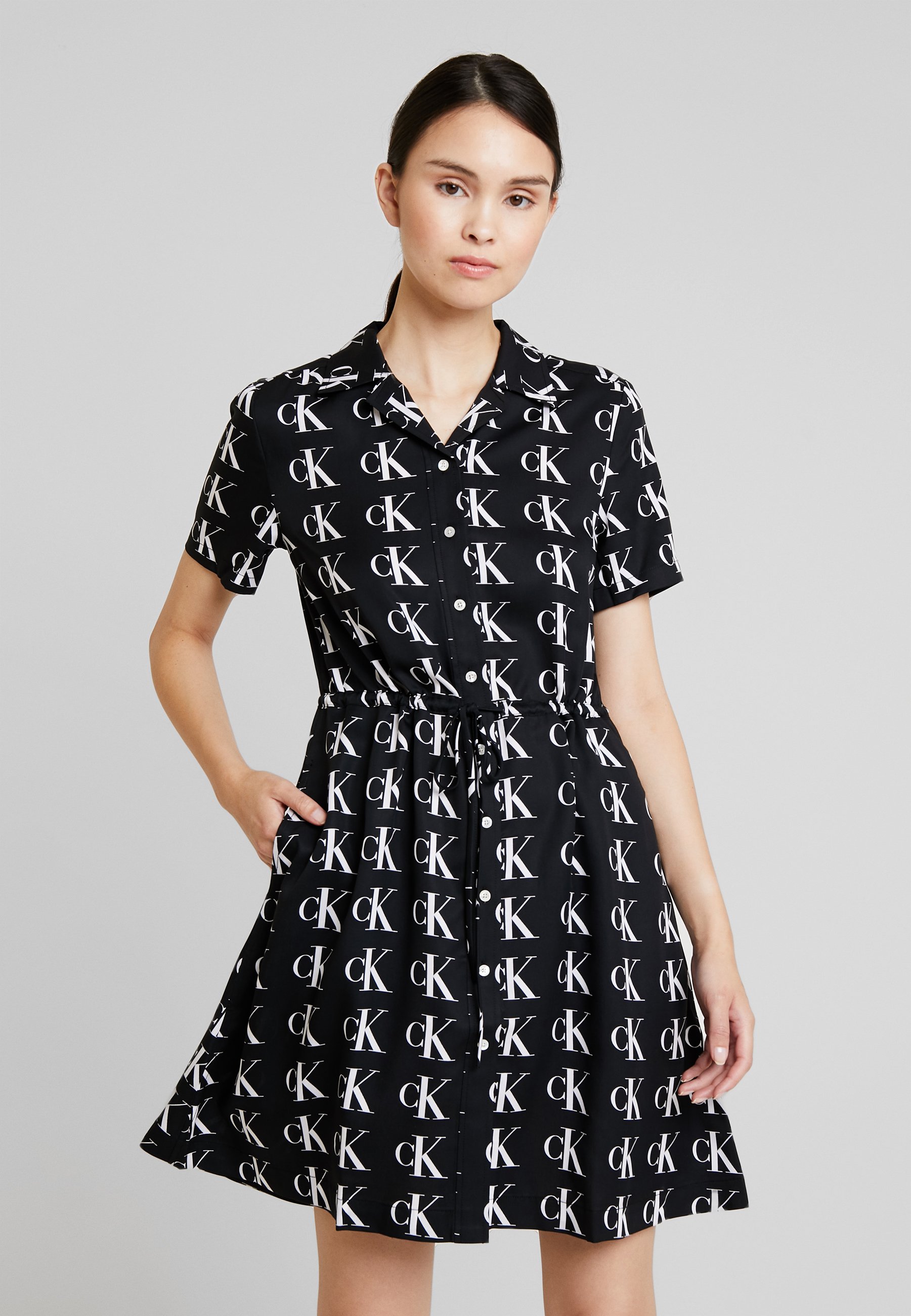 calvin klein black and white dress