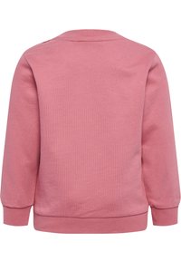 Rosa Sweatshirt aus weichem Stoff, mit rundem Ausschnitt, langen Ärmeln und gerippten Bündchen am Saum und an den Ärmeln.