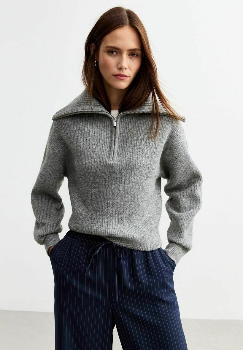 New Look HALF ZIP Jumper grey Zalando