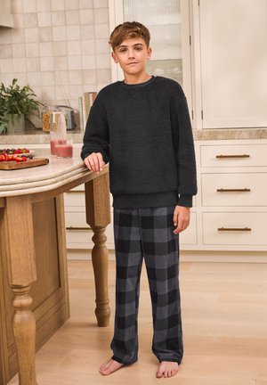 Next, REGULAR FIT - SINGLE COSY SET - Nattøj sæt - black check bottom