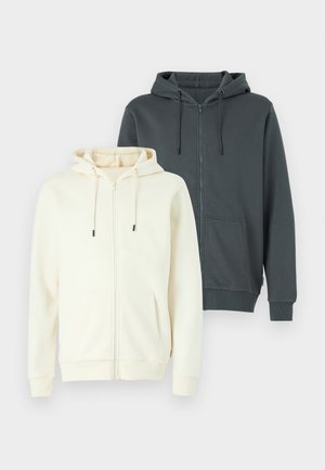 ONSCERES ZIP HOODIE 2 PACK - Športna jopa s kapuco na zadrgo - dark shadow/antique white