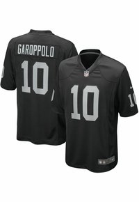Mustapohjainen NFL-paita, jossa on teksti "GAROPPOLO" ja numero "10" hopeisella. Valmistettu hengittävästä kankaasta, lyhythihaisilla ja V-kaula-aukolla varustettuna.
