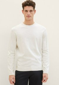 TOM TAILOR BASIC CREWNECK - Pullover - soft vanilla melange