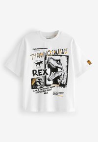 Next GRAPHIC SHORT SLEEVE 2 PACK STANDARD - Apdrukāts T-krekls - black white dinosaur