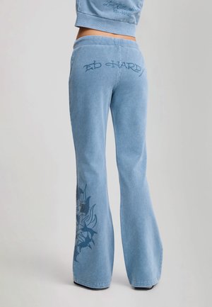 Ed Hardy, WOMENS CROSS AND THORNS WASHED FLARED JOGGERS - Pantaloni - blue