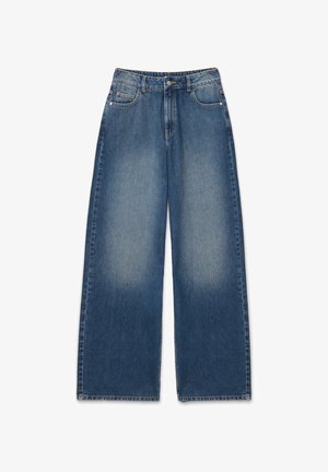 INSIDE WIDE - Vaqueros a campana - azul