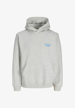 Jack & Jones, JORNORREBRO TYPO BACK SWEAT HOOD SN - Kapuutsiga pusa - white melange