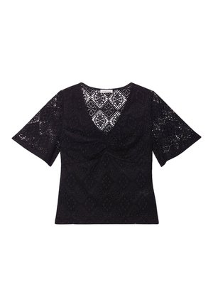 MIT RÜSCHEN - Blusa - noir