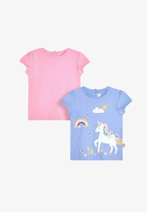 JoJo Maman Bébé 2-PACK REGULAR FIT - Apdrukāts T-krekls - lilac purple unicorn & pink