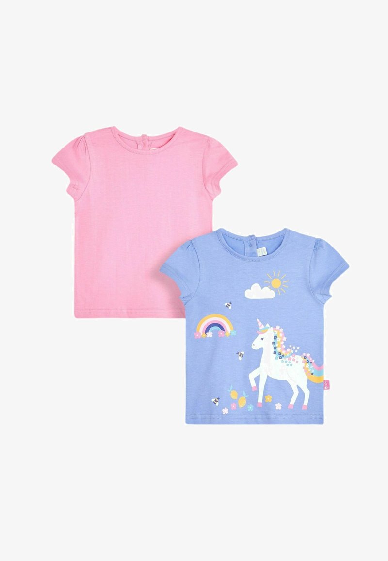 JoJo Maman Bébé 2-PACK REGULAR FIT - Apdrukāts T-krekls - lilac purple unicorn & pink