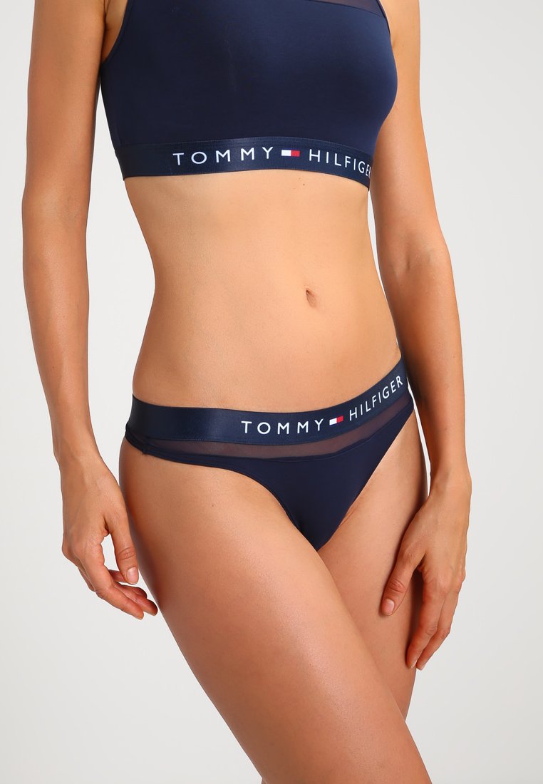 Tommy Hilfiger SHEER FLEX THONG - Thong - navy blazer