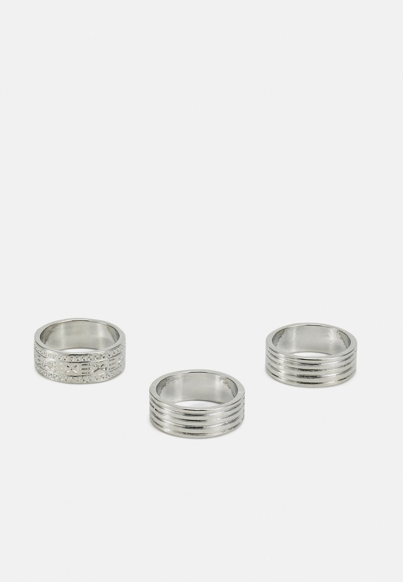 Jack & Jones JACTARANTO 3 PACK UNISEX - Δαχτυλίδι - silver-coloured