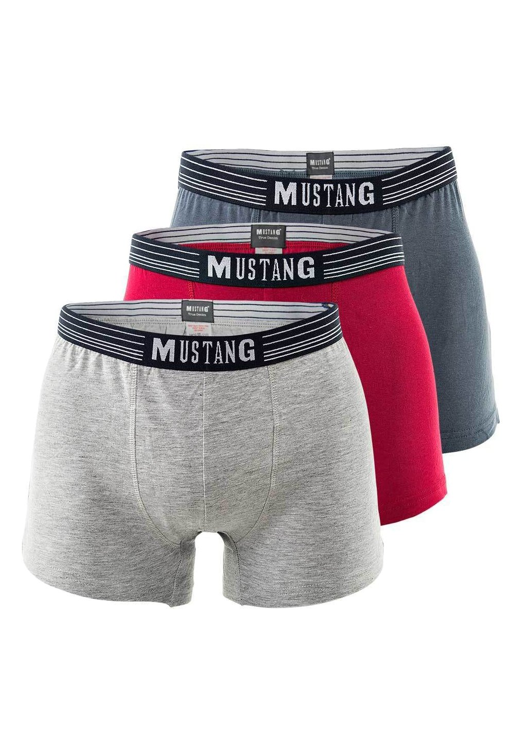 MUSTANG Heren boxershorts 3 stucks XXL, XL, L, M, S | katoen, pasvorm ondergoed, ademende onderbroek, ondergoed met elastische band