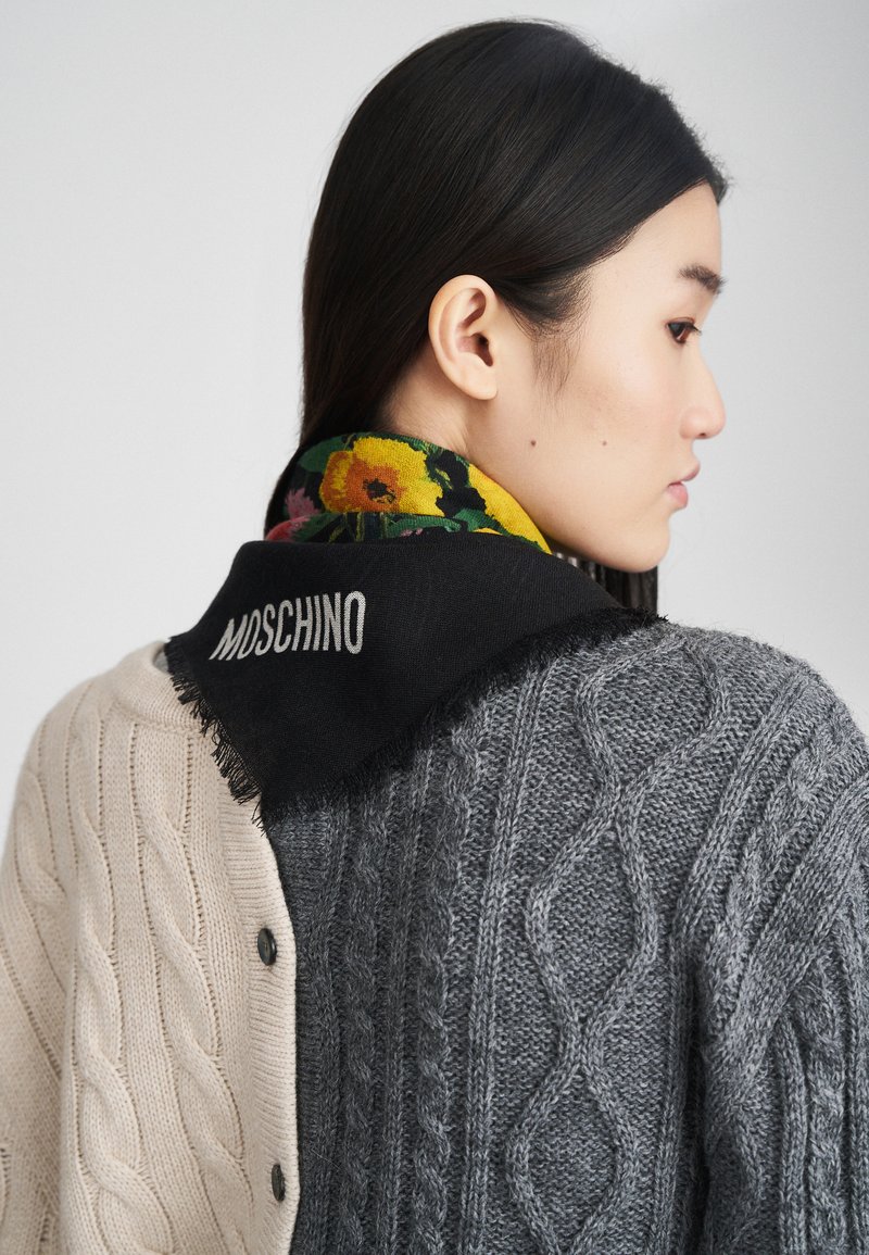 MOSCHINO FLOWER SCARF Foulard black/multicolore