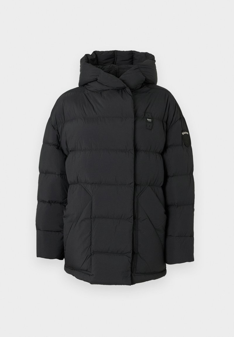 Blauer Wintermantel zwart Blauer Wintermantel zwart