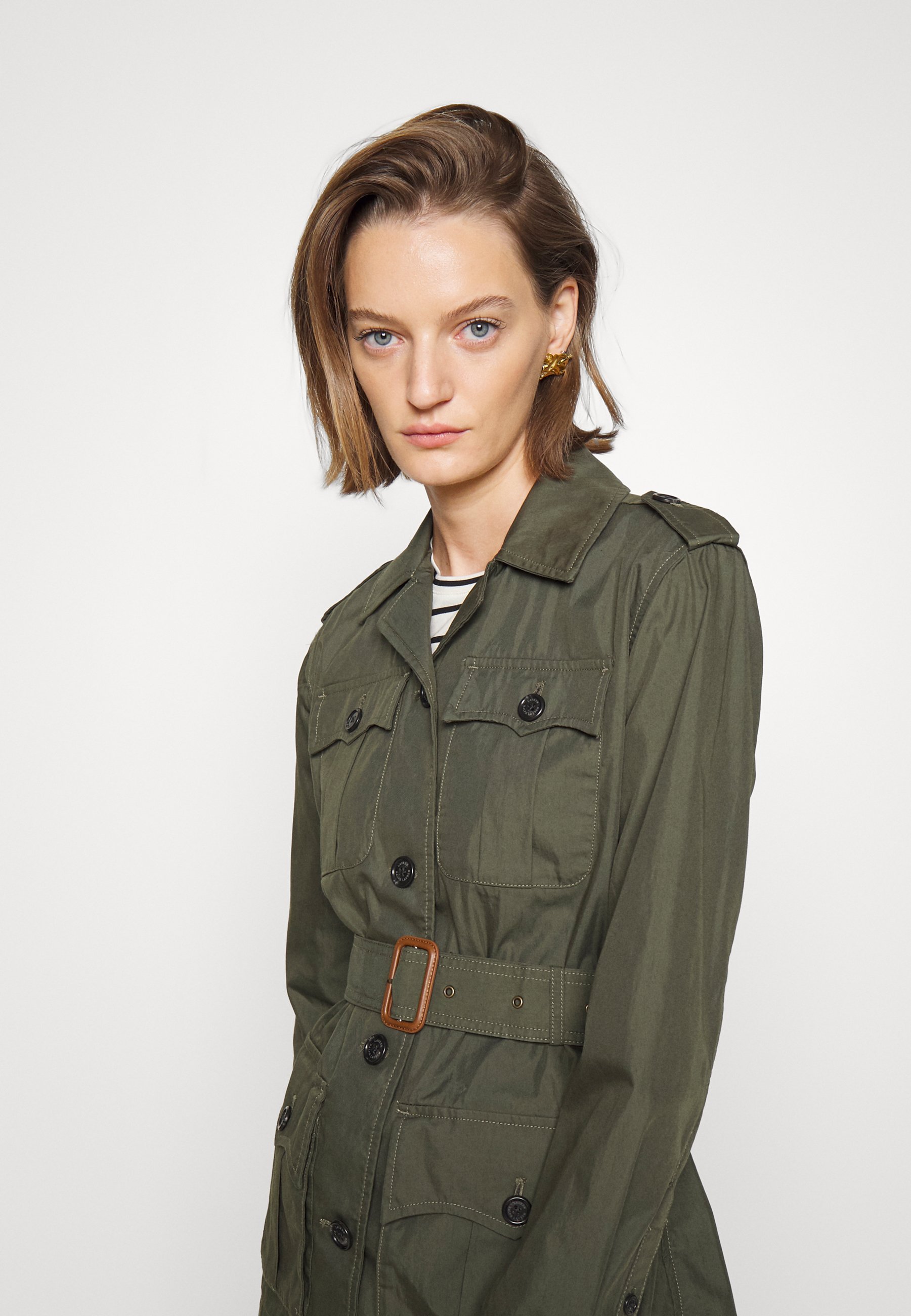 Lauren Ralph Lauren Belted Twill Field Women's Jacket - Dark Olive