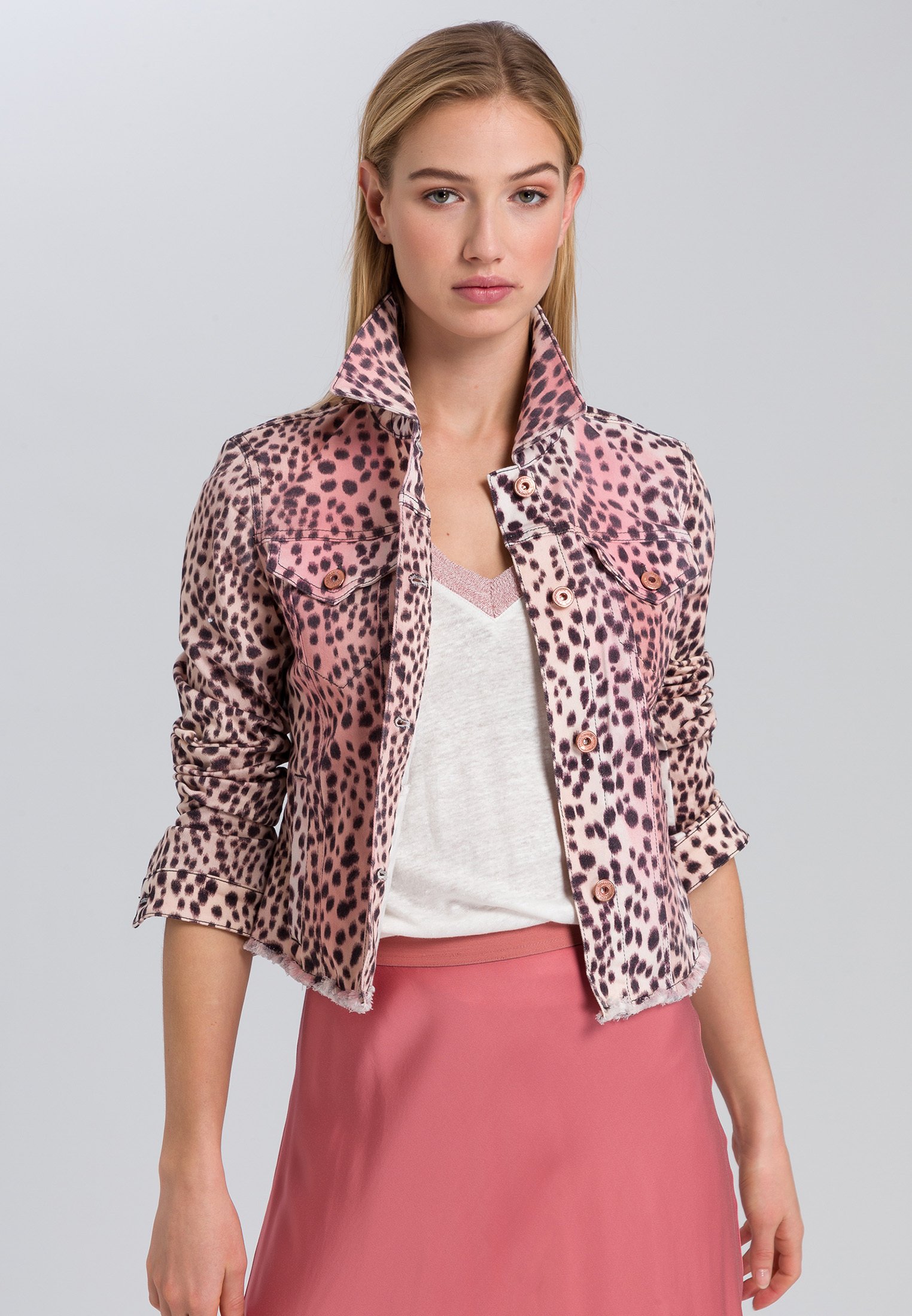 marc aurel leopard print coat