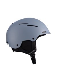 Lichtblauwe skibril met een aerodynamisch ontwerp, ventilatiesystemen en verstelbare riemen. De binnenvoering biedt comfort en een goede pasvorm. Merkllogo zichtbaar.