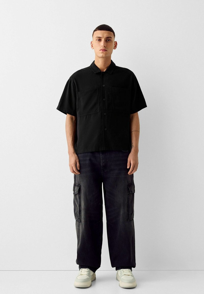 Bershka Overhemd zwart Bershka Overhemd zwart