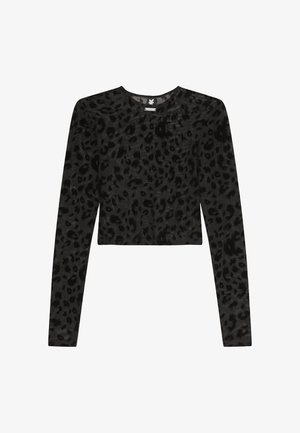 Karo Kauer Label, BEKLEIDUNG MESH LONGSLEEVE - Bluse - black animal print