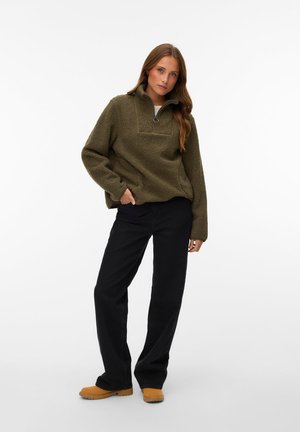 Vero Moda, VMFLASH TEDDY ANORAK ENT - Поларен пуловер - kalamata