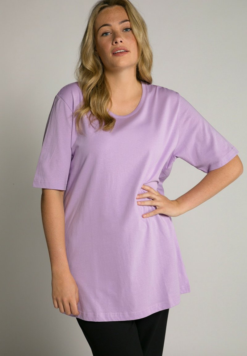 Ulla Popken PLUS SIZE SHORT SLEEVE TEE  - T-Shirt basic - helllavendel