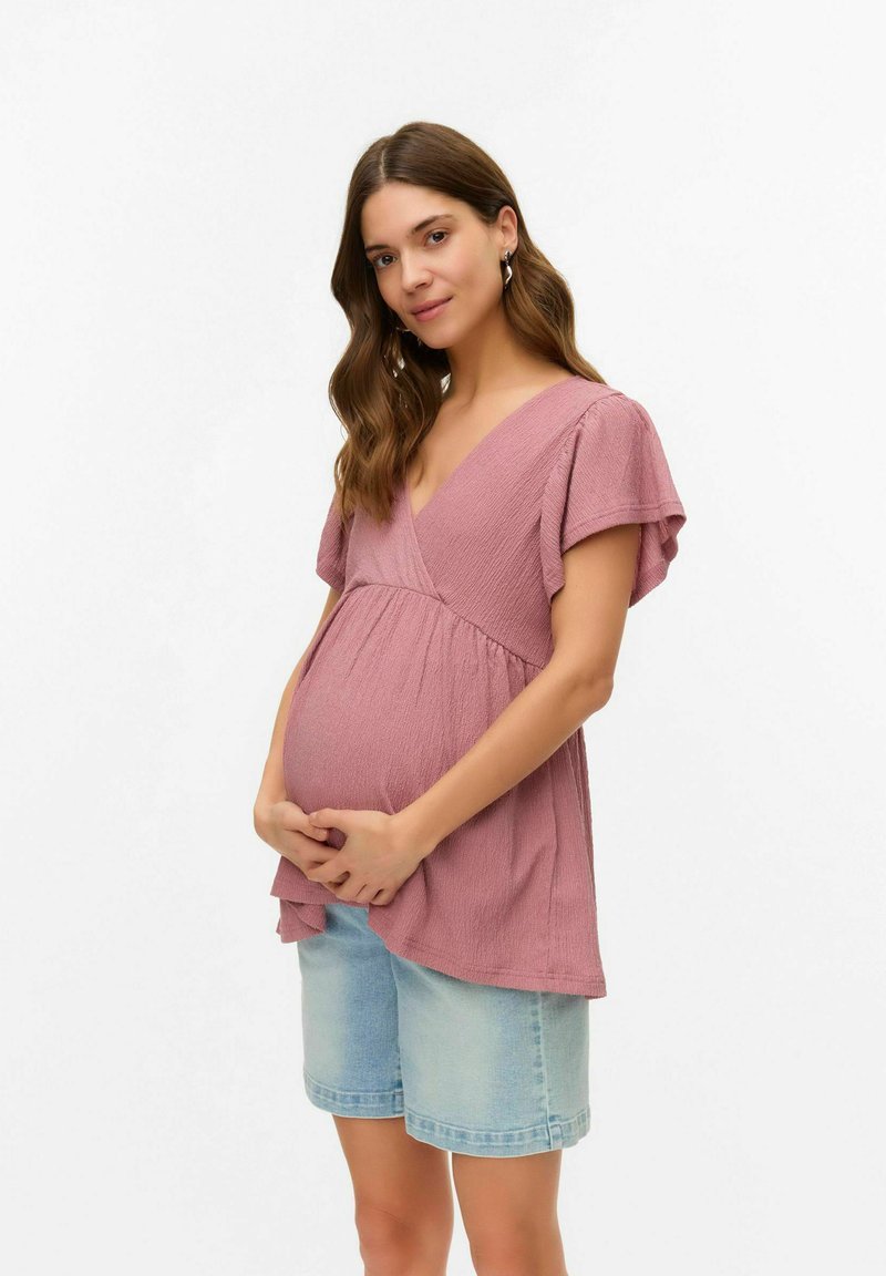 MAMALICIOUS NORMAL GESCHNITTEN V-AUSSCHNITT - Blusa - nostalgia rose