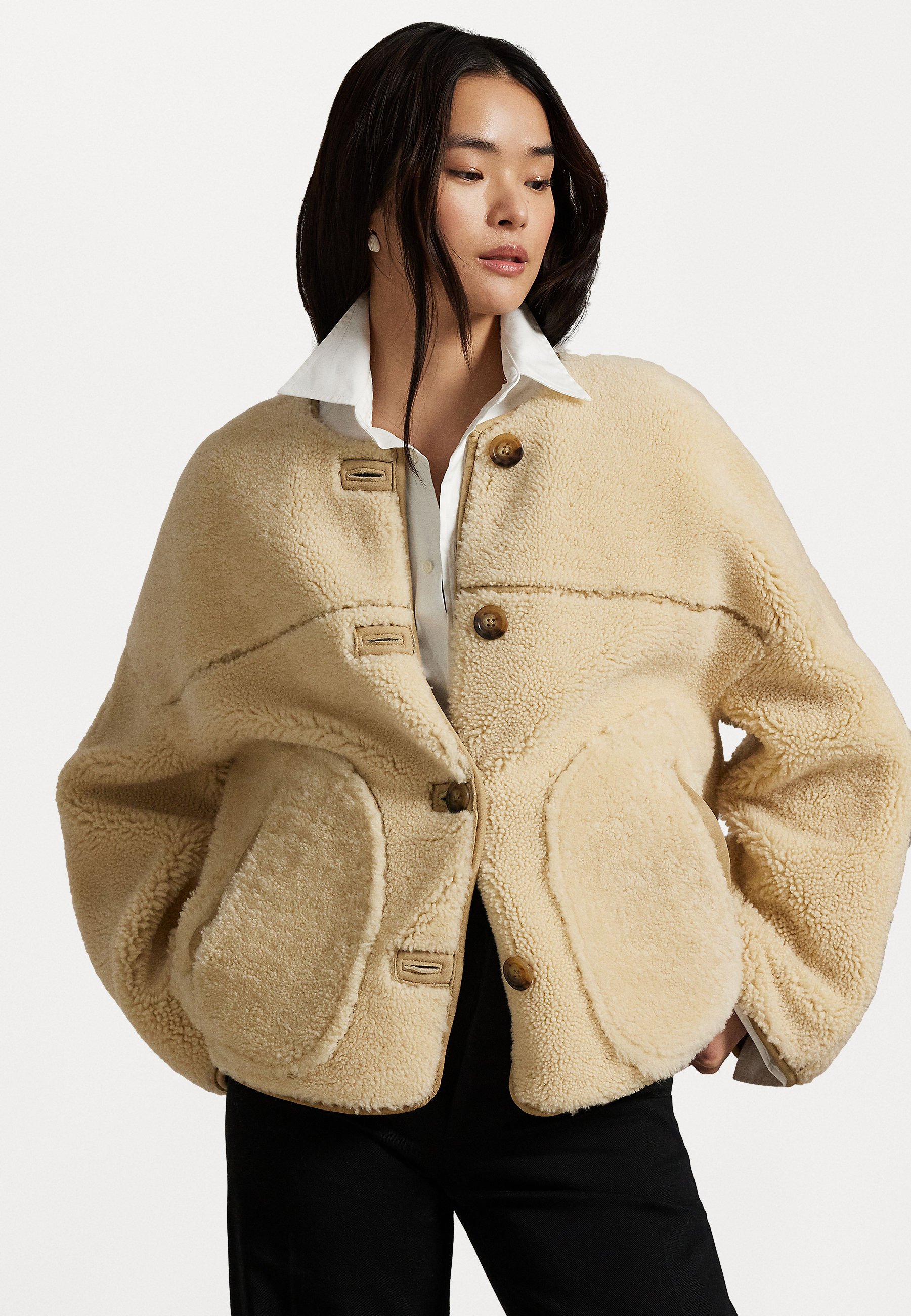 Polo Ralph Lauren REVERSIBLE SHEARLING LINER JACKET - Leather 